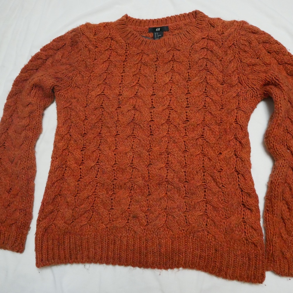 Cardigan, burned orange, small , see measurements